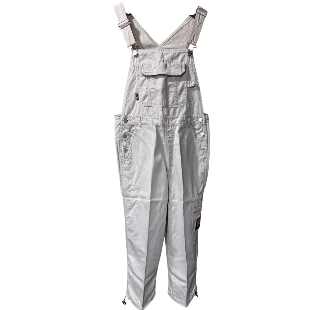 Mickey Disney Overalls S Beige Cotton Cargo Mickey Mouse Vintage Retro Gorpcore - Picture 2 of 12